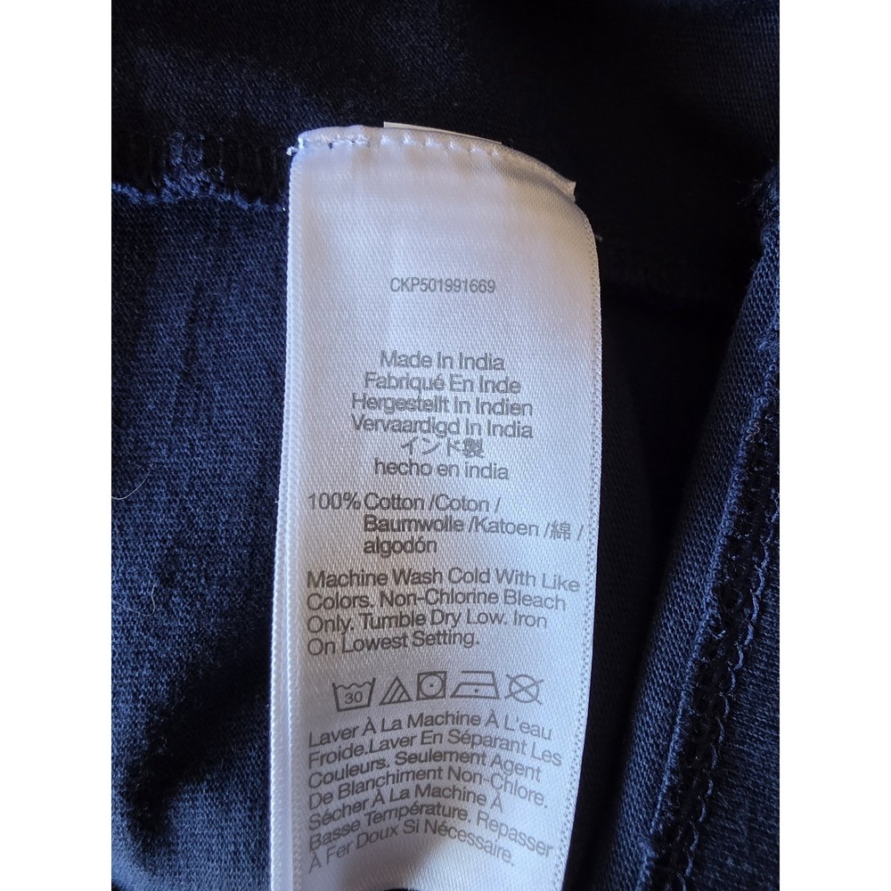 Madewell Women T-Shirt Short Sleeve Navy Solid Cotton Round Neck Tee Top - Picture 4 of 6